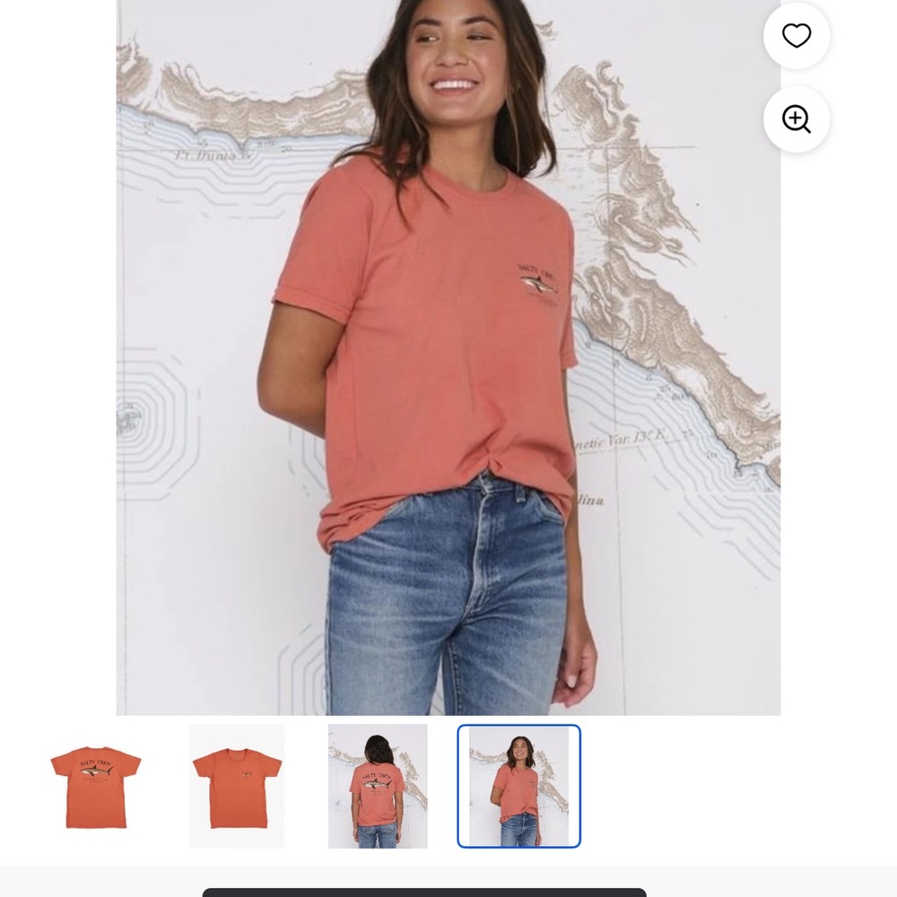 Salty Crew Women’s Bruce Boyfriend Relaxed Tee in Color “Sunset” Size Medium NWT